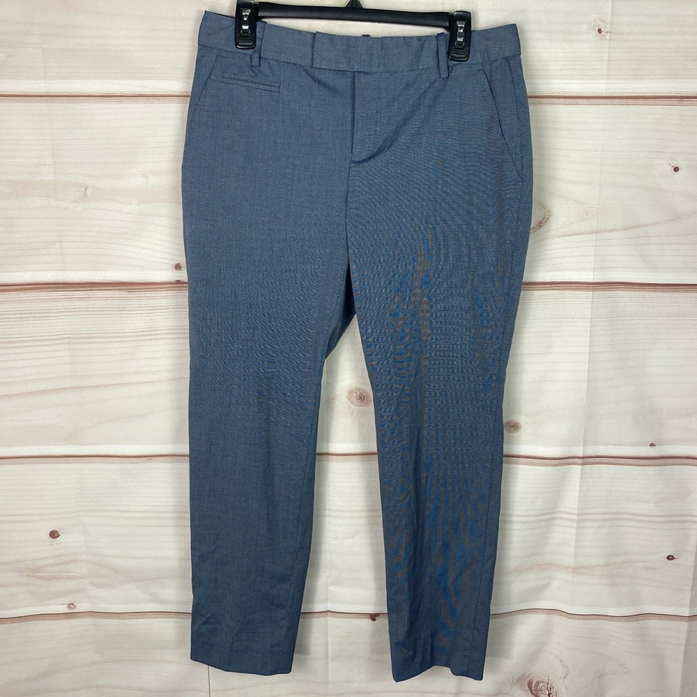Banana Republic Pants Women 6 Short Blue Jackson Fit Dress Mid Rise Ankle Pocket